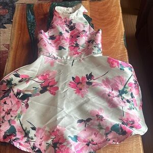 Zunie Floral Pink and White Kids Dress